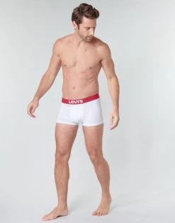 Sous-vêtements Homme Boxers Levi's MEN SOLID TRUNK PACK X2 Blanc -Boxers Homme Soldes 16219028 500 C