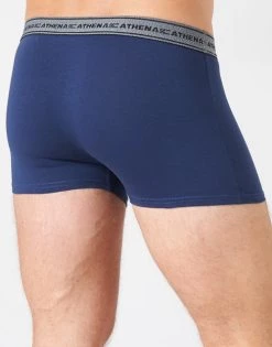 Sous-vêtements Homme Boxers Athena BASIC COTON X4 Bleu / Noir / Bleu / Noir -Boxers Homme Soldes 16461998 500 D