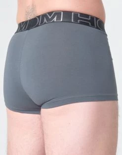 Sous-vêtements Homme Boxers Hom HOM BOXERLINES BOXER BRIEF HO1 PACK X2 Gris / Marine -Boxers Homme Soldes 17070194 500 D