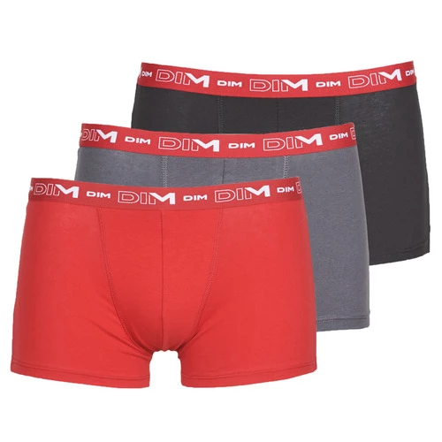 Sous-vêtements Homme Boxers DIM COTON STRETCH PACK X3 Gris / Rouge / Noir 1 Sous-vêtements Homme Boxers DIM COTON STRETCH PACK X3 Gris / Rouge / Noir