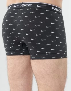 Sous-vêtements Homme Boxers Nike EVERYDAY COTTON STRETCH X3 Noir / Gris / Bleu -Boxers Homme Soldes 17817949 500 D