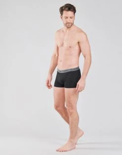 Sous-vêtements Homme Boxers Athena BASIC COTON X4 Gris foncé / Noir / Blanc / Noir -Boxers Homme Soldes 18854687 500 C