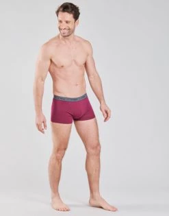 Sous-vêtements Homme Boxers Athena BASIC COTON X4 Gris / Bordeaux / Bleu / Noir -Boxers Homme Soldes 18854697 500 C