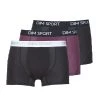 Sous-vêtements Homme Boxers DIM DIM SPORT COTON X3 Noir / Noir / Violet