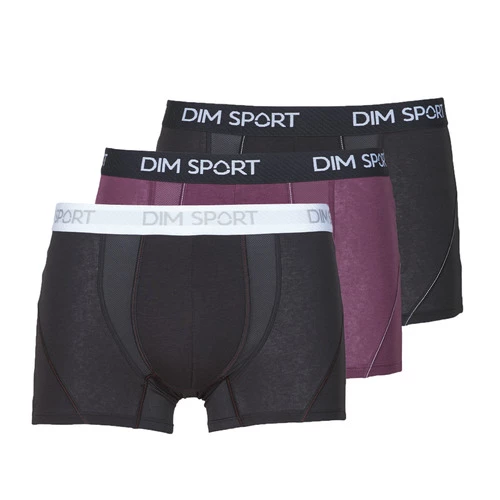Sous-vêtements Homme Boxers DIM DIM SPORT COTON X3 Noir / Noir / Violet 1 Sous-vêtements Homme Boxers DIM DIM SPORT COTON X3 Noir / Noir / Violet