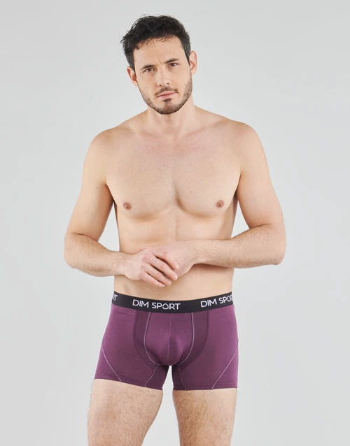 Sous-vêtements Homme Boxers DIM DIM SPORT COTON X3 Noir / Noir / Violet 2 Sous-vêtements Homme Boxers DIM DIM SPORT COTON X3 Noir / Noir / Violet – Image 2
