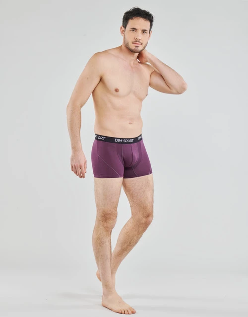Sous-vêtements Homme Boxers DIM DIM SPORT COTON X3 Noir / Noir / Violet 3 Sous-vêtements Homme Boxers DIM DIM SPORT COTON X3 Noir / Noir / Violet – Image 3