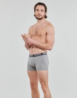 Sous-vêtements Homme Boxers Puma PUMA BASIC X4 Blanc / Noir / Gris / Gris -Boxers Homme Soldes 21313038 500 C