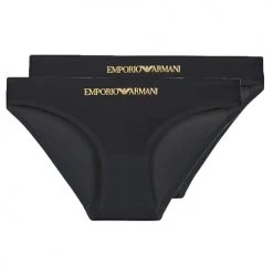 Sous-vêtements Femme Culottes & slips Emporio Armani PACK DE 2 CULOTTES Noir