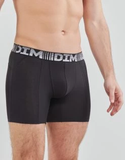 Sous-vêtements Homme Boxers DIM AIR COTTON FLEX X2 Noir / Gris -Boxers Homme Soldes 21422647 500 C