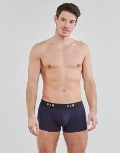 Sous-vêtements Homme Boxers DIM DIM ORIGINAL X2 Orange / Marine -Boxers Homme Soldes 21422650 500 B