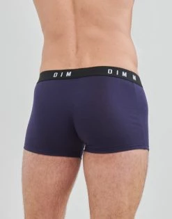 Sous-vêtements Homme Boxers DIM DIM ORIGINAL X2 Orange / Marine -Boxers Homme Soldes 21422650 500 D
