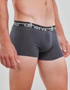 Sous-vêtements Homme Boxers Athena EASY JEAN X4 Noir / Gris -Boxers Homme Soldes 22685410 500 C