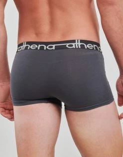 Sous-vêtements Homme Boxers Athena EASY JEAN X4 Noir / Gris -Boxers Homme Soldes 22685410 500 D