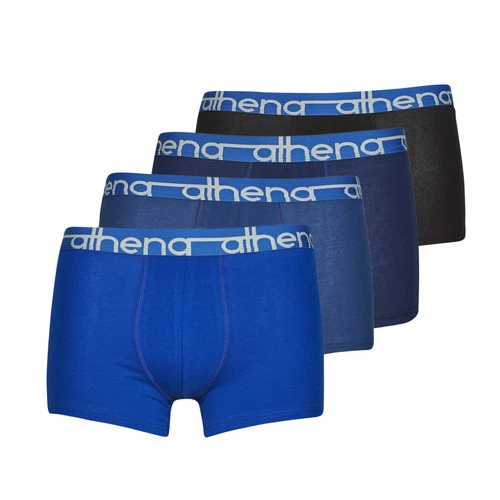 Sous-vêtements Homme Boxers Athena EASY JEAN X4 Noir / Bleu 1 Sous-vêtements Homme Boxers Athena EASY JEAN X4 Noir / Bleu