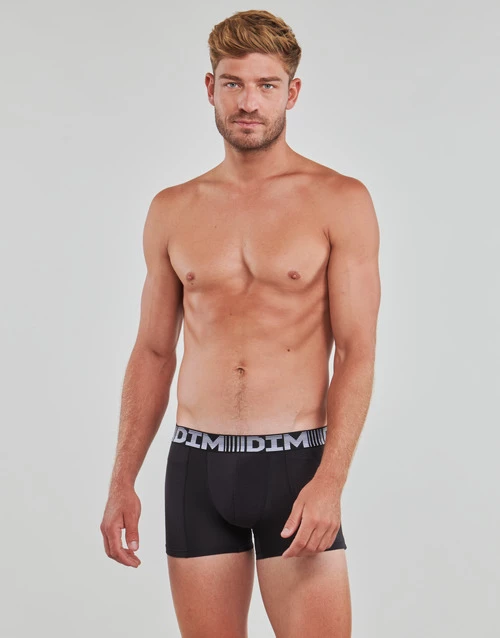 Sous-vêtements Homme Boxers DIM COTON 3D FLEX X2 Noir / Gris 2 Sous-vêtements Homme Boxers DIM COTON 3D FLEX X2 Noir / Gris – Image 2