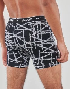 Sous-vêtements Homme Boxers Nike LOGO TAPE X3 Noir / Blanc -Boxers Homme Soldes 22799450 500 D