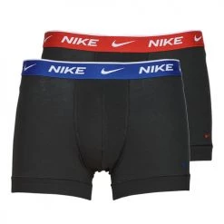 Sous-vêtements Homme Boxers Nike EDAY COTTON STRETCH X2 Noir / Noir